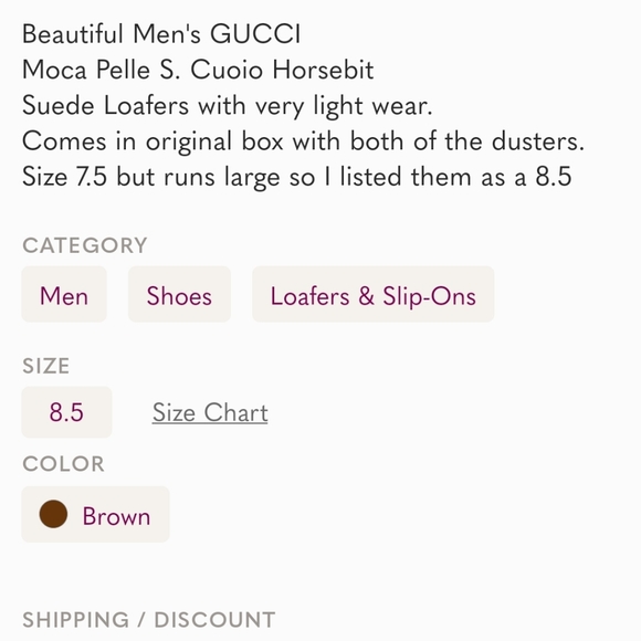 GUCCI Moca Pelle S. Cuoio Horsebit suede loafers w/ box & dusters - Picture 16 of 16